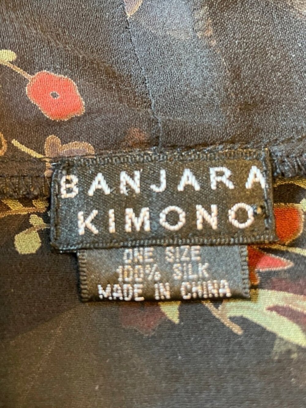 Banjara Kimono 100% Silk Sheer Long Sleeve One Size Kimono Jacket - Picture 5 of 5